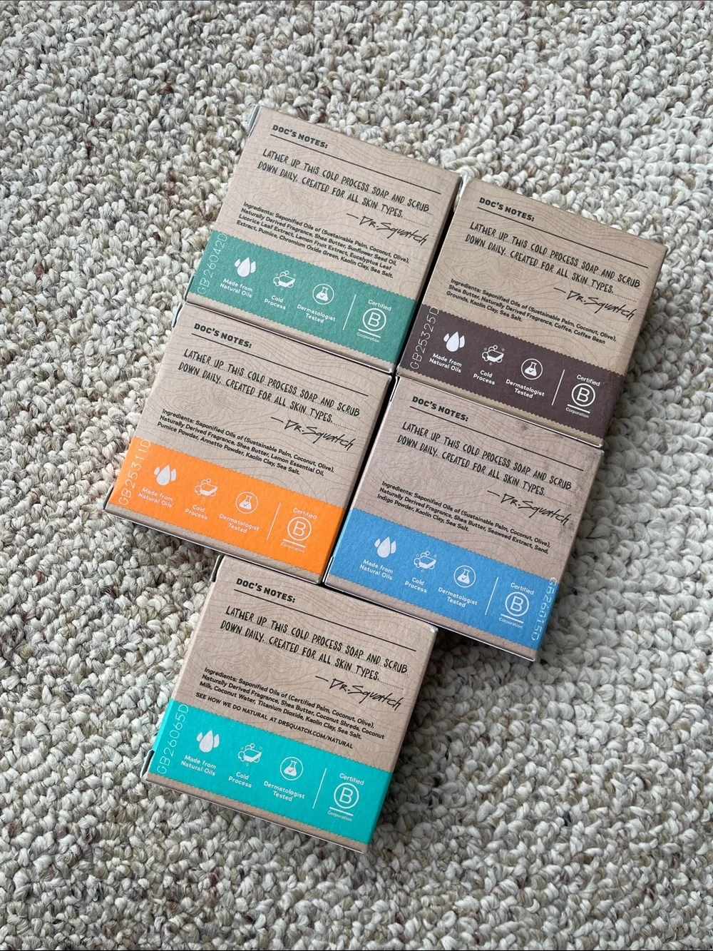 Dr. Squatch Men's Natural Soap 5-Bar Variety Pack